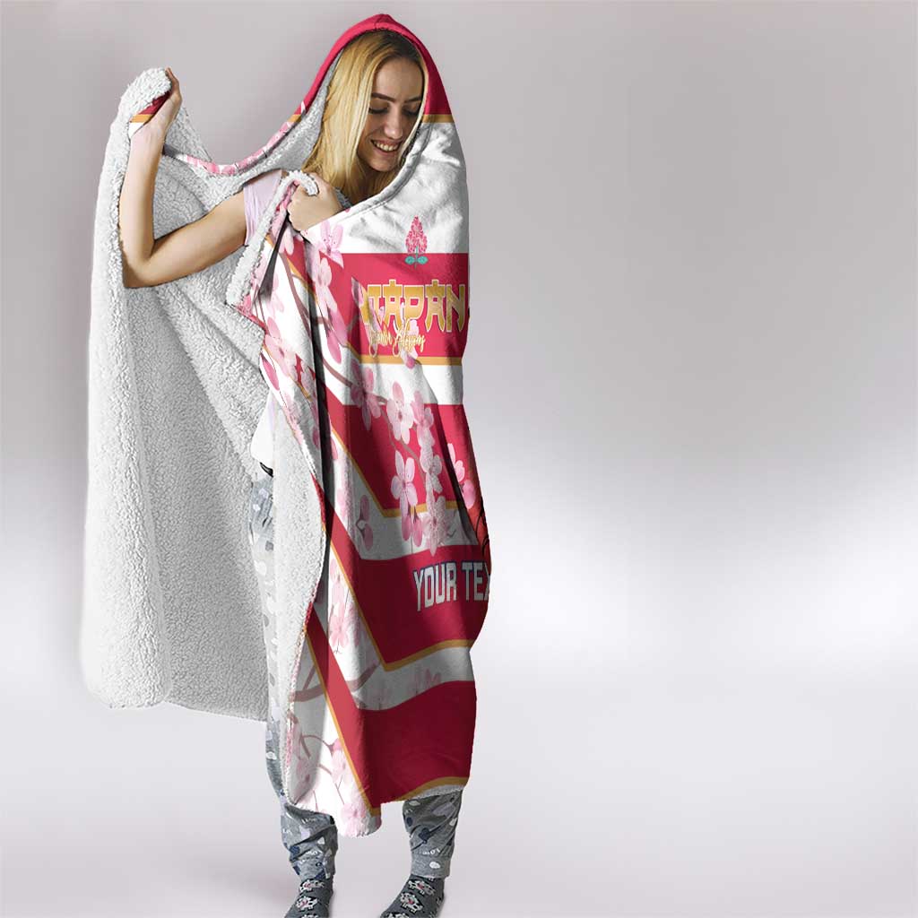 USA and Japan Rugby Custom Hooded Blanket Eagles Brave Blossoms Together Pacific - Polynesian Pride