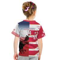 USA and Japan Rugby Custom Kid T Shirt Eagles Brave Blossoms Together Pacific - Polynesian Pride