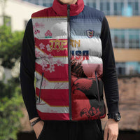 USA and Japan Rugby Custom Sleeveless Puffer Jacket Eagles Brave Blossoms Together Pacific - Polynesian Pride