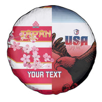USA and Japan Rugby Custom Spare Tire Cover Eagles Brave Blossoms Together Pacific - Polynesian Pride