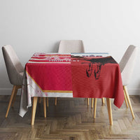 USA and Japan Rugby Custom Tablecloth Eagles Brave Blossoms Together Pacific - Polynesian Pride