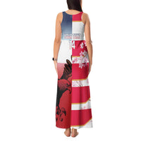USA and Japan Rugby Custom Tank Maxi Dress Eagles Brave Blossoms Together Pacific - Polynesian Pride