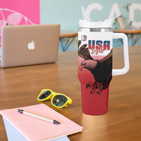 USA and Japan Rugby Tumbler With Handle Eagles Brave Blossoms Together Pacific - Polynesian Pride