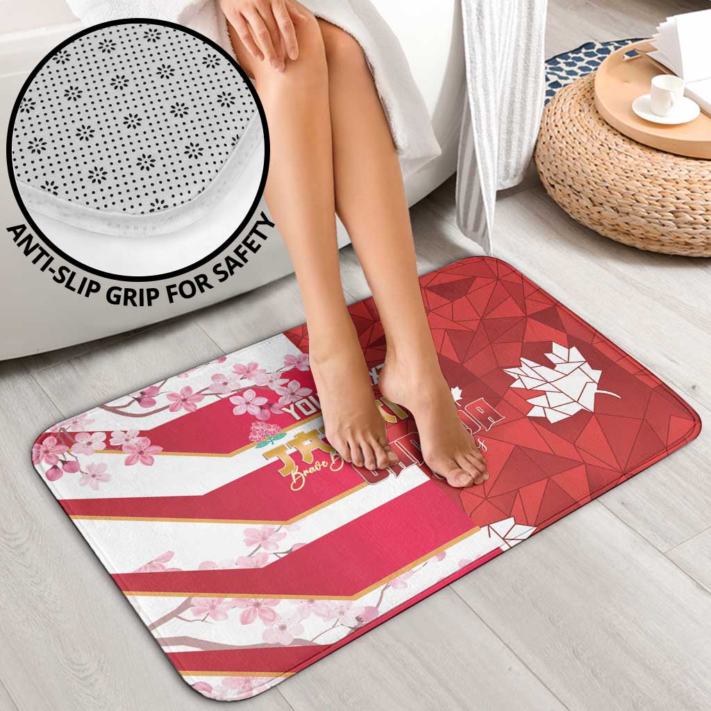 Canada and Japan Rugby Custom Bathroom Set Canucks Brave Blossoms Together Pacific - Polynesian Pride