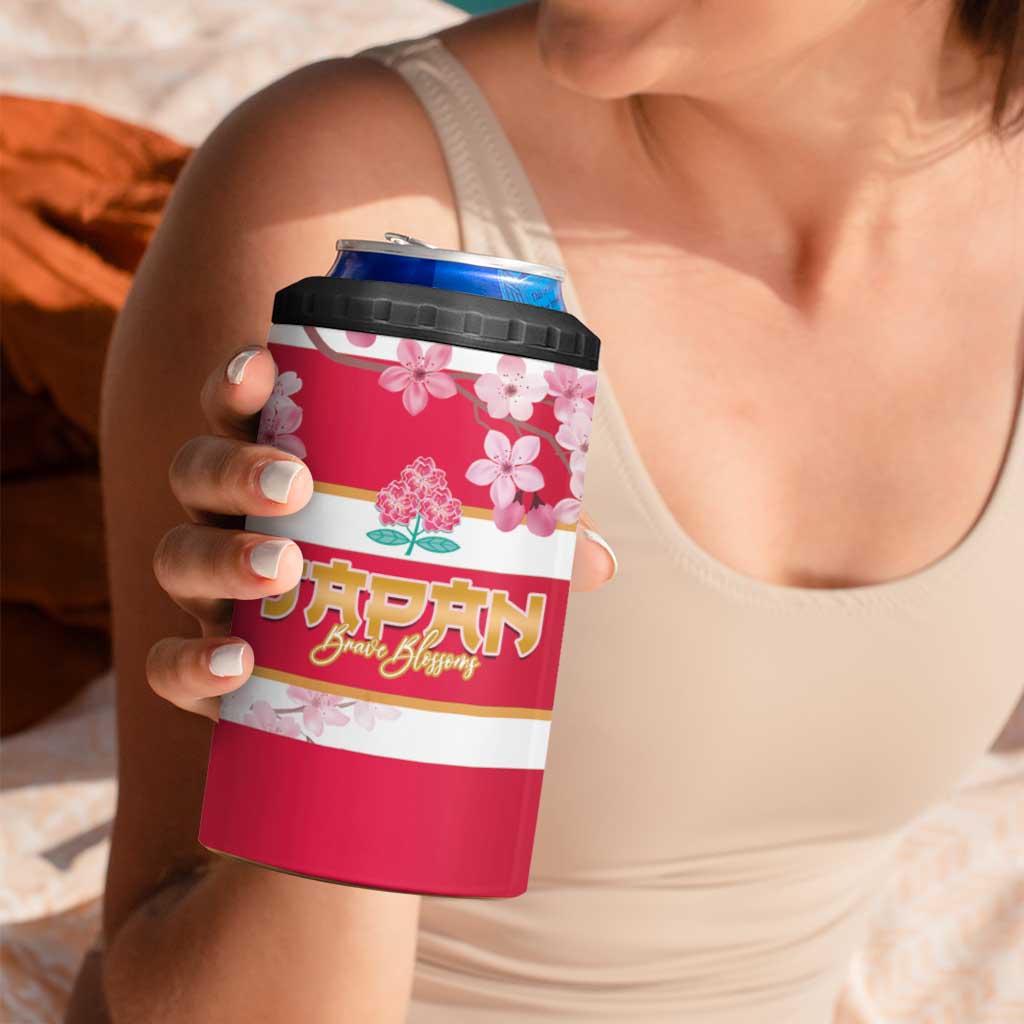 Canada and Japan Rugby 4 in 1 Can Cooler Tumbler Canucks Brave Blossoms Together Pacific - Polynesian Pride