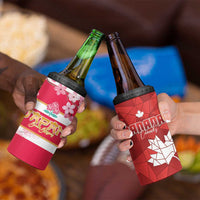 Canada and Japan Rugby 4 in 1 Can Cooler Tumbler Canucks Brave Blossoms Together Pacific - Polynesian Pride