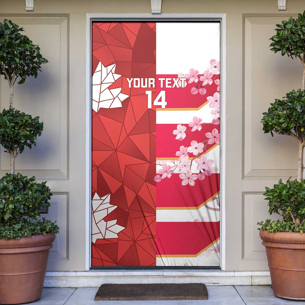 Canada and Japan Rugby Custom Door Cover Canucks Brave Blossoms Together Pacific - Polynesian Pride