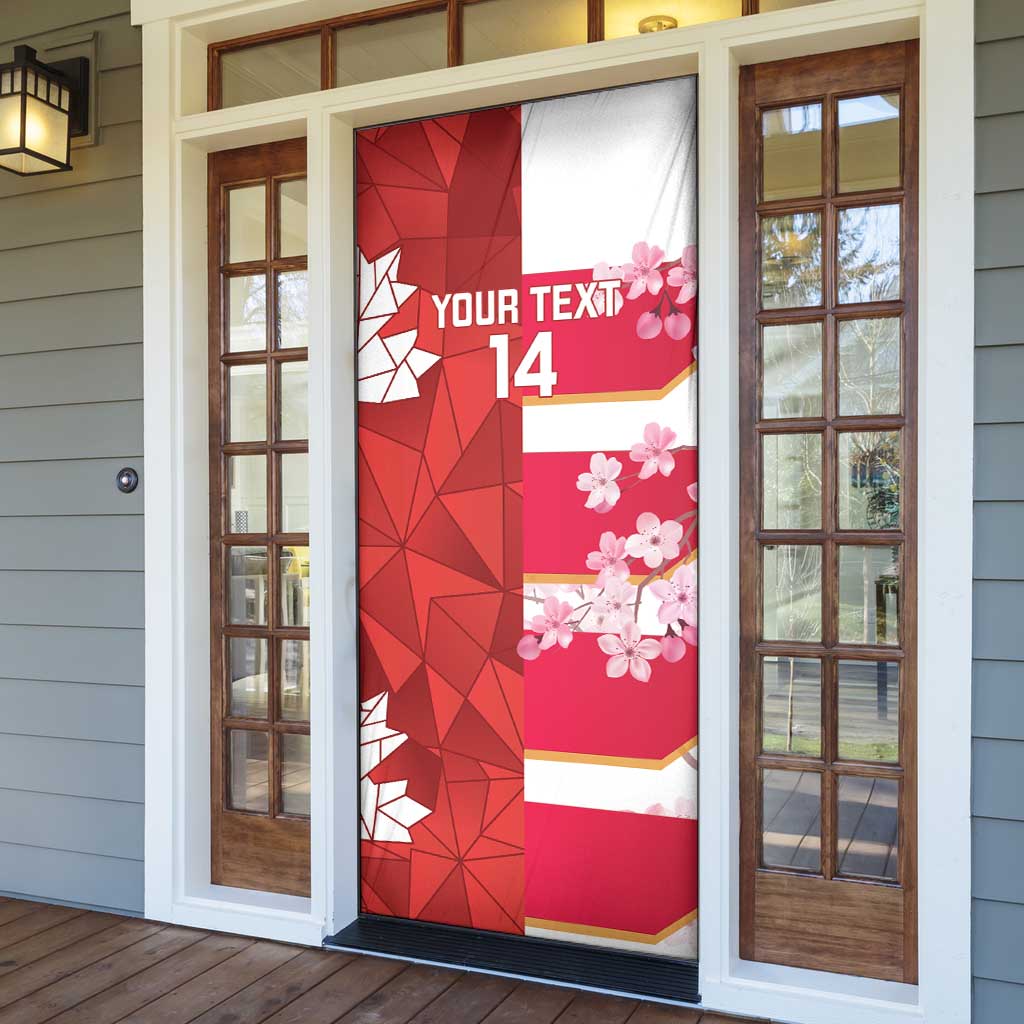 Canada and Japan Rugby Custom Door Cover Canucks Brave Blossoms Together Pacific - Polynesian Pride