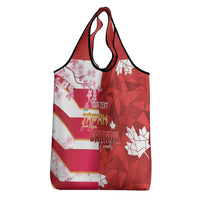 Canada and Japan Rugby Custom Grocery Bag Canucks Brave Blossoms Together Pacific - Polynesian Pride