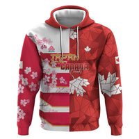 Canada and Japan Rugby Custom Hoodie Canucks Brave Blossoms Together Pacific - Polynesian Pride