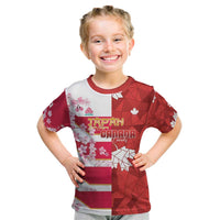 Canada and Japan Rugby Custom Kid T Shirt Canucks Brave Blossoms Together Pacific - Polynesian Pride