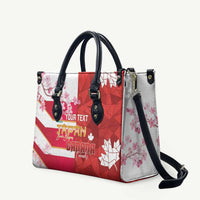 Canada and Japan Rugby Custom Leather Bag Canucks Brave Blossoms Together Pacific - Polynesian Pride