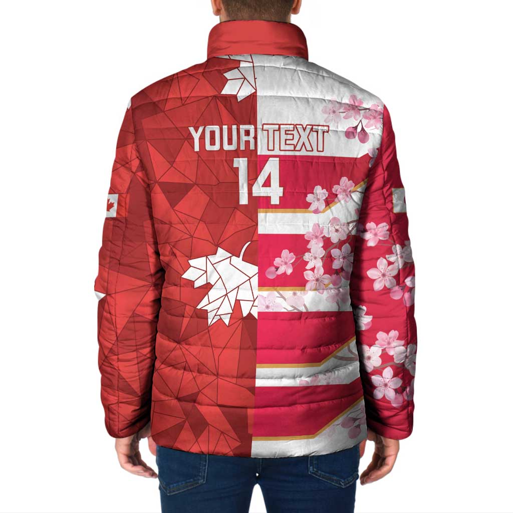 Canada and Japan Rugby Custom Padded Jacket Canucks Brave Blossoms Together Pacific - Polynesian Pride