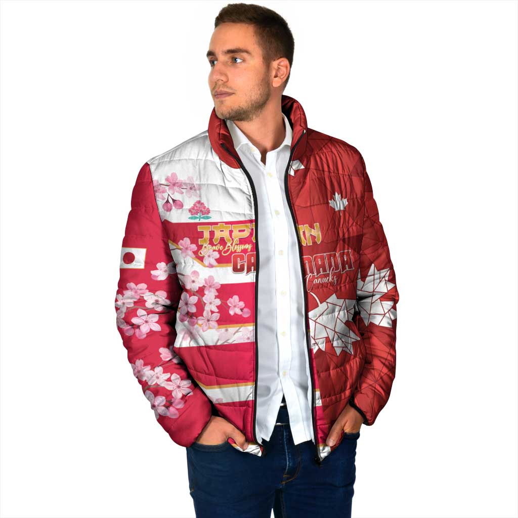 Canada and Japan Rugby Custom Padded Jacket Canucks Brave Blossoms Together Pacific - Polynesian Pride