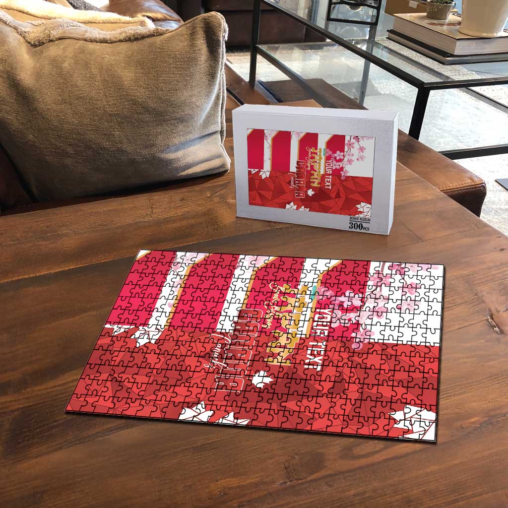 Canada and Japan Rugby Custom Puzzle Canucks Brave Blossoms Together Pacific - Polynesian Pride