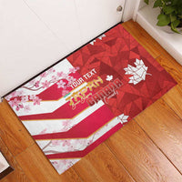 Canada and Japan Rugby Custom Rubber Doormat Canucks Brave Blossoms Together Pacific - Polynesian Pride