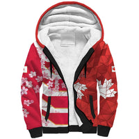 Canada and Japan Rugby Custom Sherpa Hoodie Canucks Brave Blossoms Together Pacific LT14 Unisex Red - Polynesian Pride