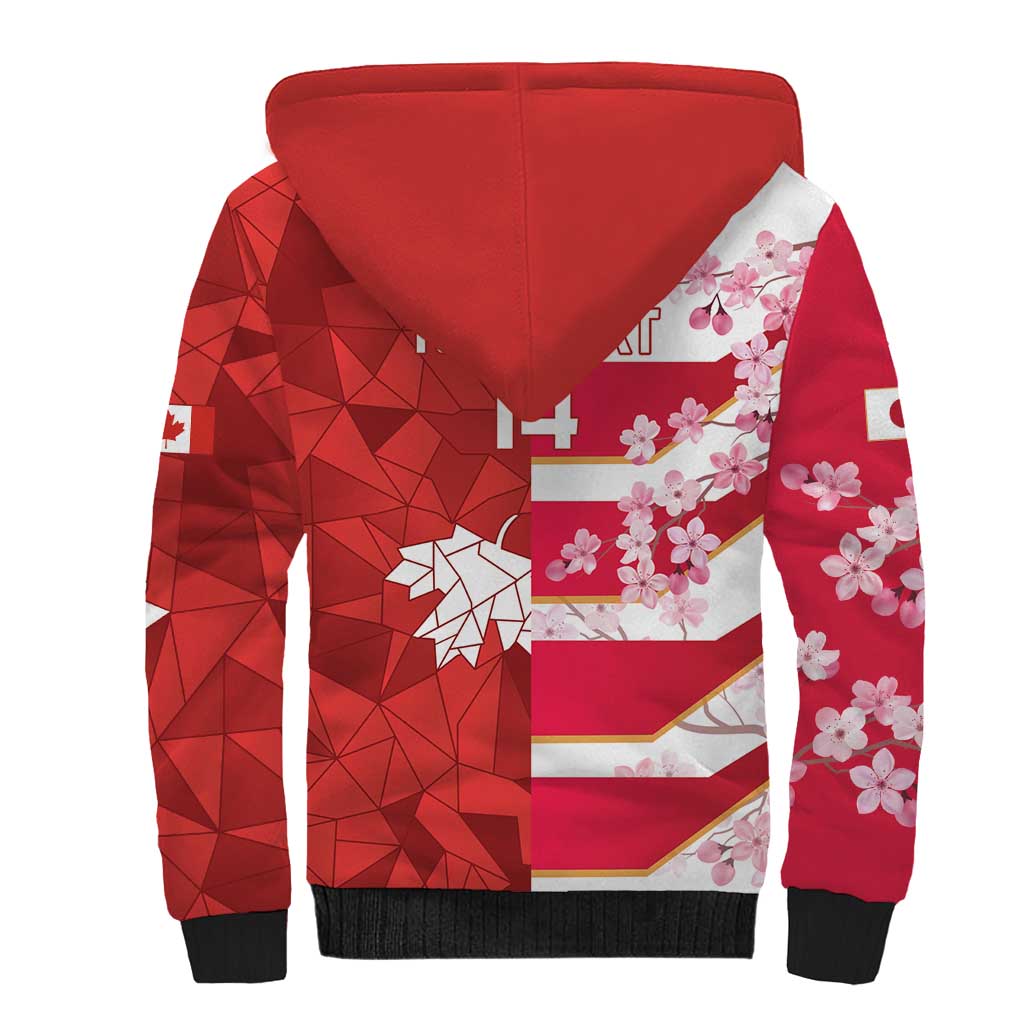 Canada and Japan Rugby Custom Sherpa Hoodie Canucks Brave Blossoms Together Pacific LT14 - Polynesian Pride