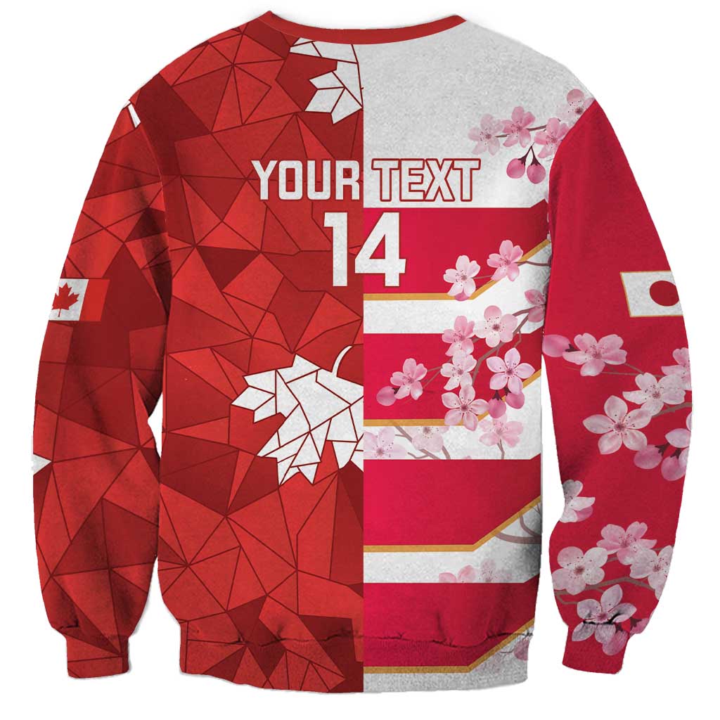 Canada and Japan Rugby Custom Sweatshirt Canucks Brave Blossoms Together Pacific - Polynesian Pride