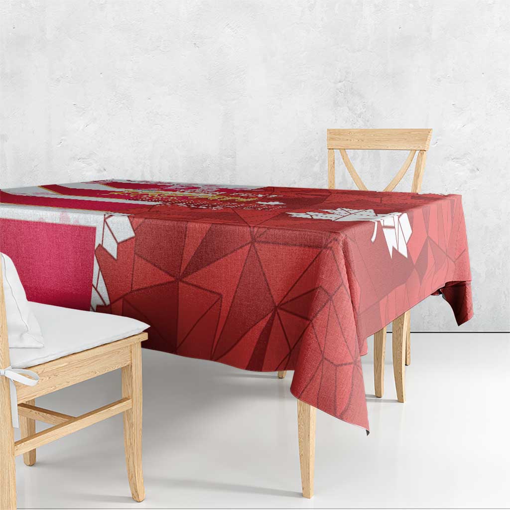 Canada and Japan Rugby Custom Tablecloth Canucks Brave Blossoms Together Pacific - Polynesian Pride