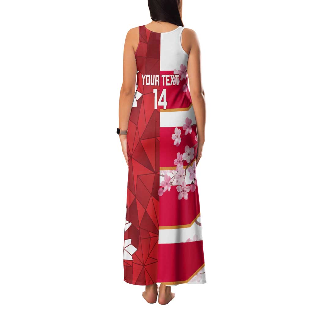 Canada and Japan Rugby Custom Tank Maxi Dress Canucks Brave Blossoms Together Pacific - Polynesian Pride