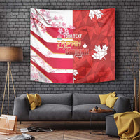 Canada and Japan Rugby Custom Tapestry Canucks Brave Blossoms Together Pacific LT14 Red - Polynesian Pride