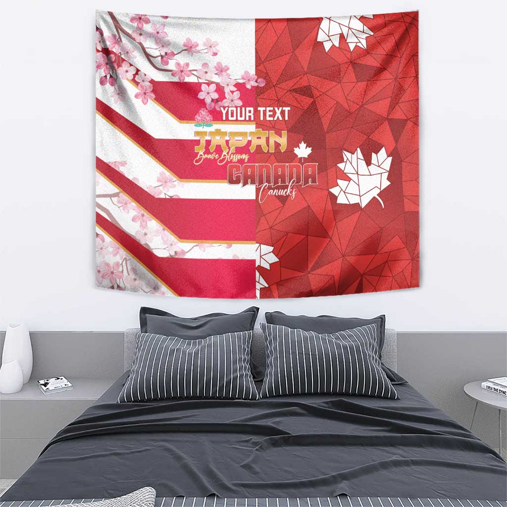 Canada and Japan Rugby Custom Tapestry Canucks Brave Blossoms Together Pacific LT14 - Polynesian Pride
