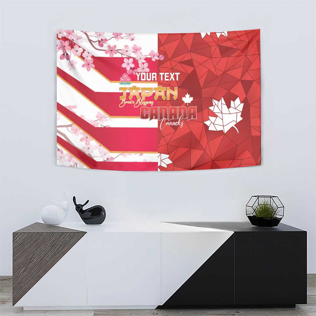 Canada and Japan Rugby Custom Tapestry Canucks Brave Blossoms Together Pacific LT14 - Polynesian Pride