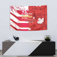 Canada and Japan Rugby Custom Tapestry Canucks Brave Blossoms Together Pacific LT14 - Polynesian Pride