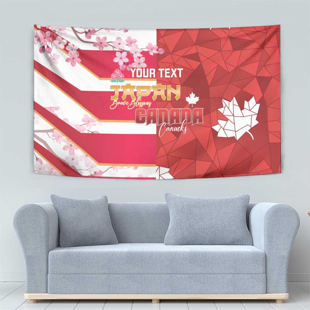 Canada and Japan Rugby Custom Tapestry Canucks Brave Blossoms Together Pacific LT14 - Polynesian Pride