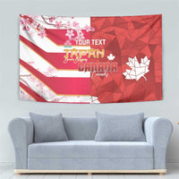 Canada and Japan Rugby Custom Tapestry Canucks Brave Blossoms Together Pacific LT14 - Polynesian Pride