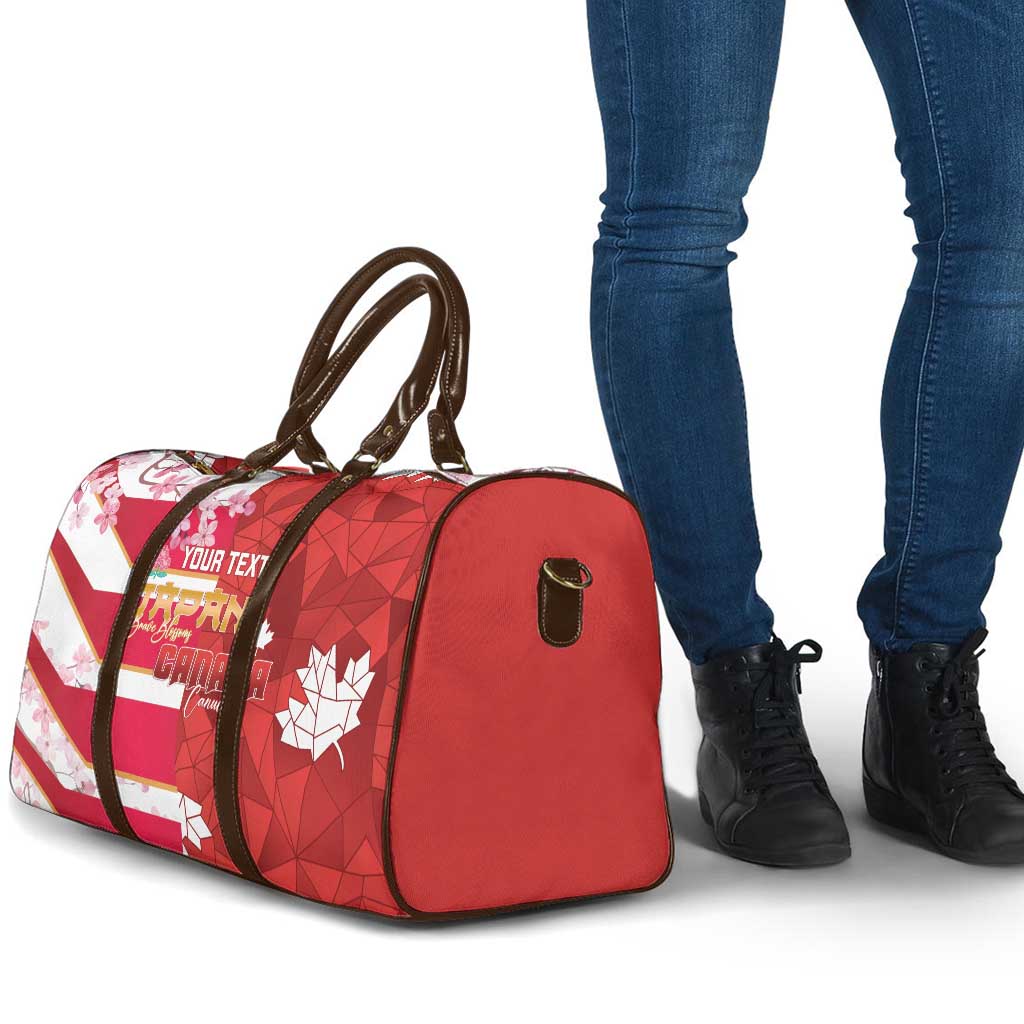 Canada and Japan Rugby Custom Travel Bag Canucks Brave Blossoms Together Pacific - Polynesian Pride