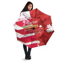 Canada and Japan Rugby Custom Umbrella Canucks Brave Blossoms Together Pacific - Polynesian Pride