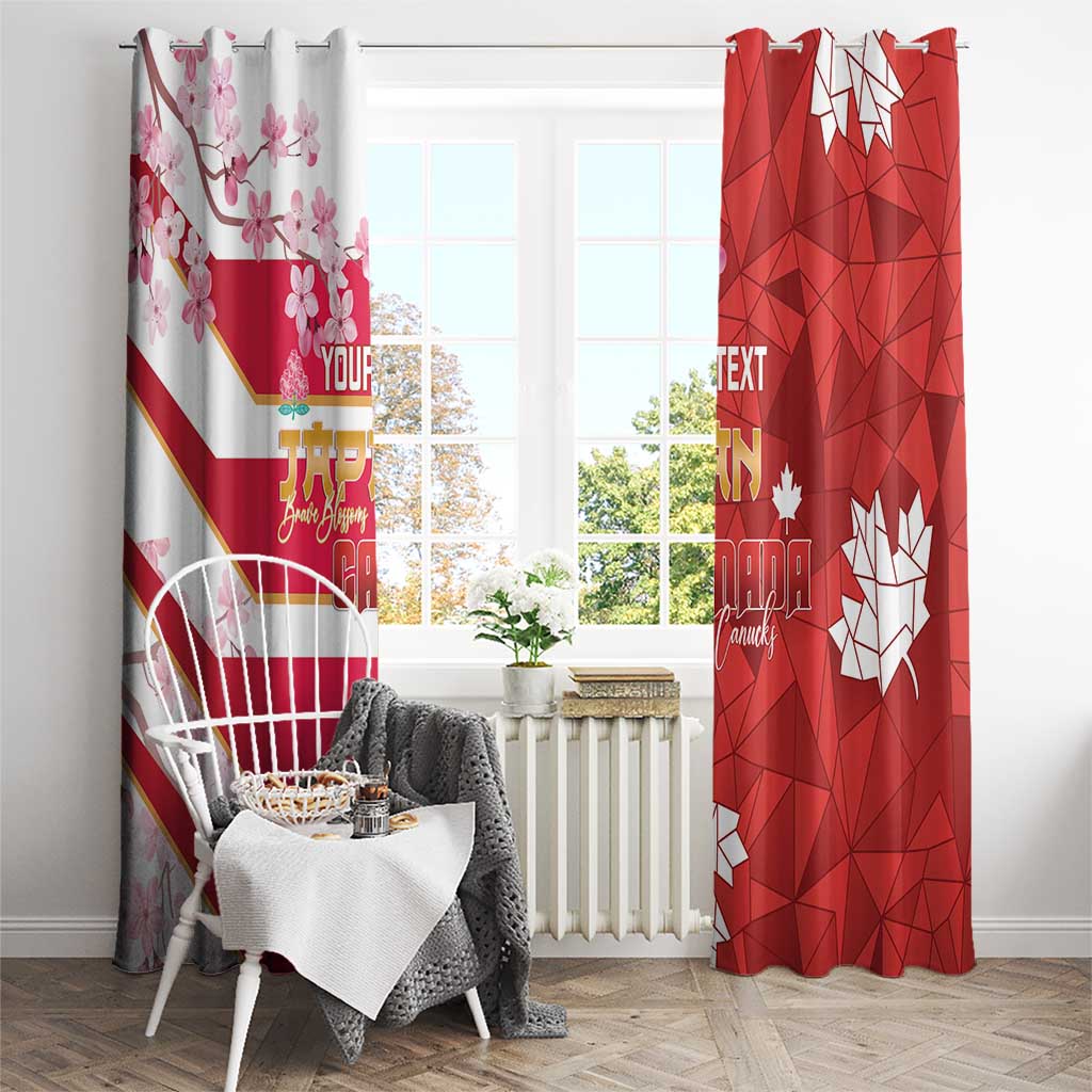 Canada and Japan Rugby Custom Window Curtain Canucks Brave Blossoms Together Pacific - Polynesian Pride