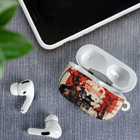 Samurai Warrior Japan AirPods Case Red-blossomed Tree Classic Japanese Stylized - Polynesian Pride