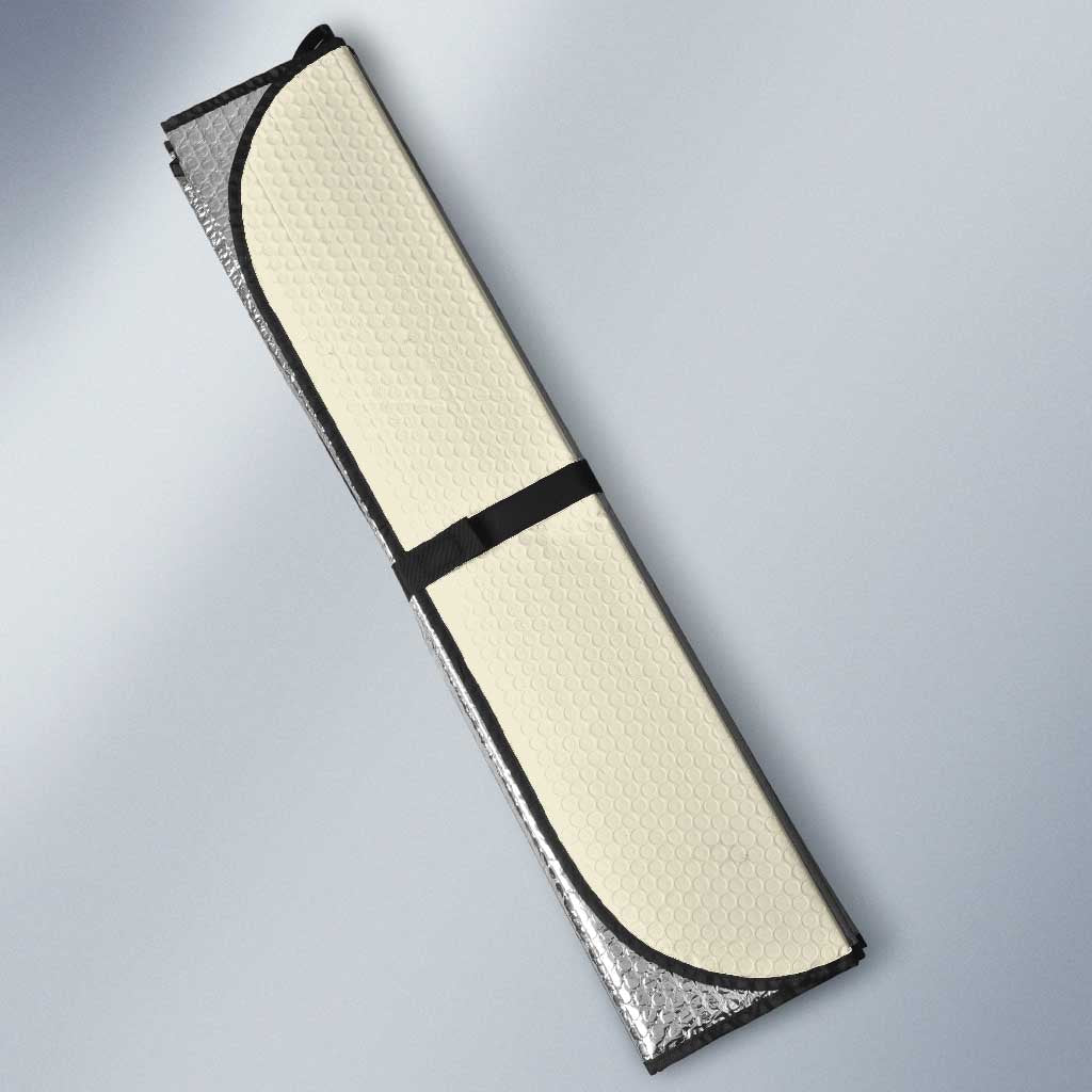 Samurai Warrior Japan Auto Sun Shade Red-blossomed Tree Classic Japanese Stylized - Polynesian Pride