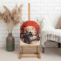 Samurai Warrior Japan Canvas Wall Art Red-blossomed Tree Classic Japanese Stylized - Polynesian Pride