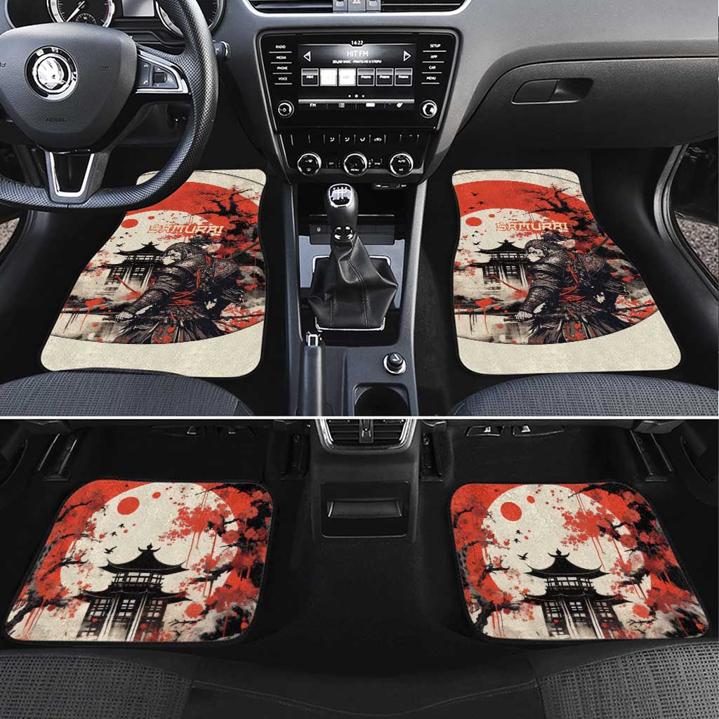 Samurai Warrior Japan Car Mats Red-blossomed Tree Classic Japanese Stylized LT14 Set 4pcs Red - Polynesian Pride
