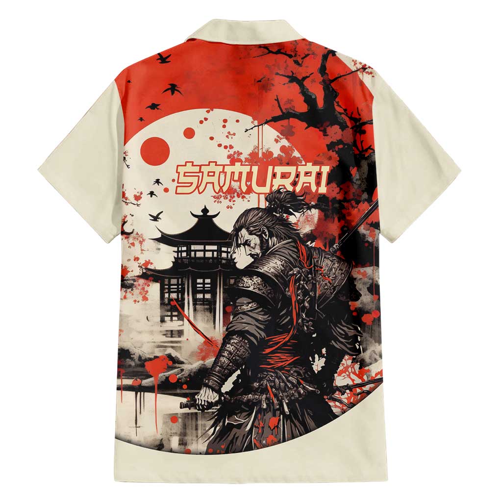 Samurai Warrior Japan Family Matching Puletasi and Hawaiian Shirt Red-blossomed Tree Classic Japanese Stylized LT14 - Polynesian Pride
