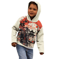 Samurai Warrior Japan Kid Hoodie Red-blossomed Tree Classic Japanese Stylized - Polynesian Pride