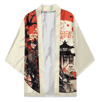 Samurai Warrior Japan Kimono Red-blossomed Tree Classic Japanese Stylized LT14 Unisex Red - Polynesian Pride
