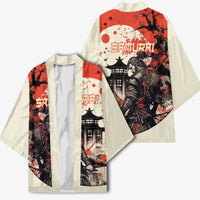 Samurai Warrior Japan Kimono Red-blossomed Tree Classic Japanese Stylized LT14 - Polynesian Pride