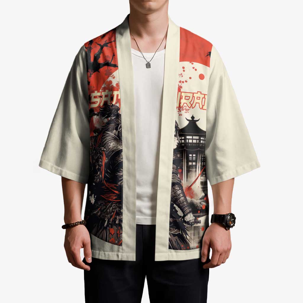 Samurai Warrior Japan Kimono Red-blossomed Tree Classic Japanese Stylized LT14 - Polynesian Pride