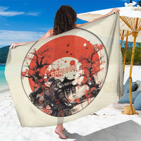 Samurai Warrior Japan Sarong Red-blossomed Tree Classic Japanese Stylized LT14 One Size 44 x 66 inches Red - Polynesian Pride
