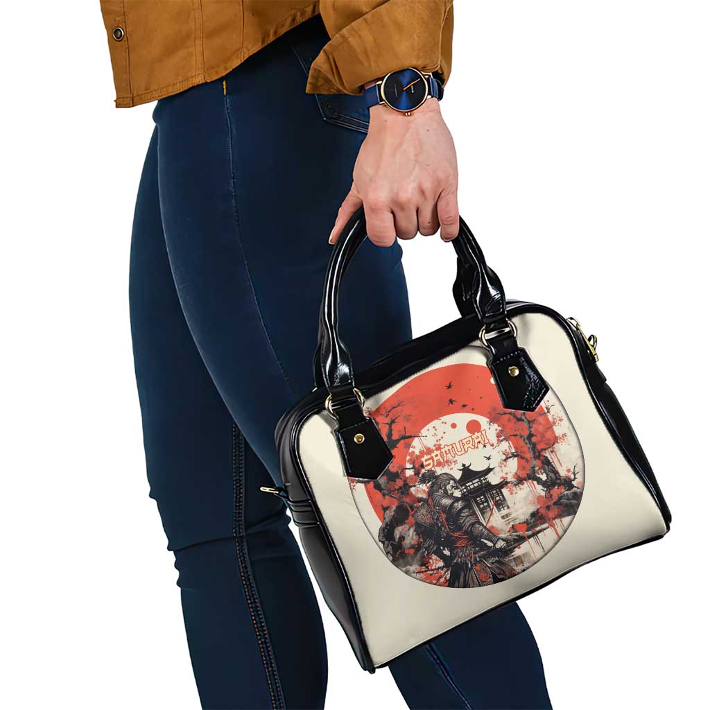 Samurai Warrior Japan Shoulder Handbag Red-blossomed Tree Classic Japanese Stylized LT14 - Polynesian Pride