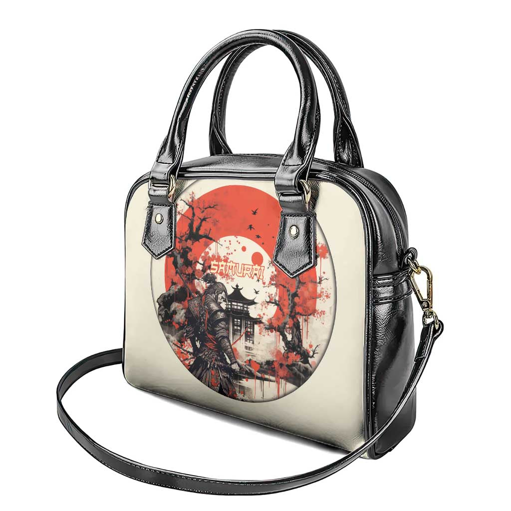 Samurai Warrior Japan Shoulder Handbag Red-blossomed Tree Classic Japanese Stylized LT14 - Polynesian Pride