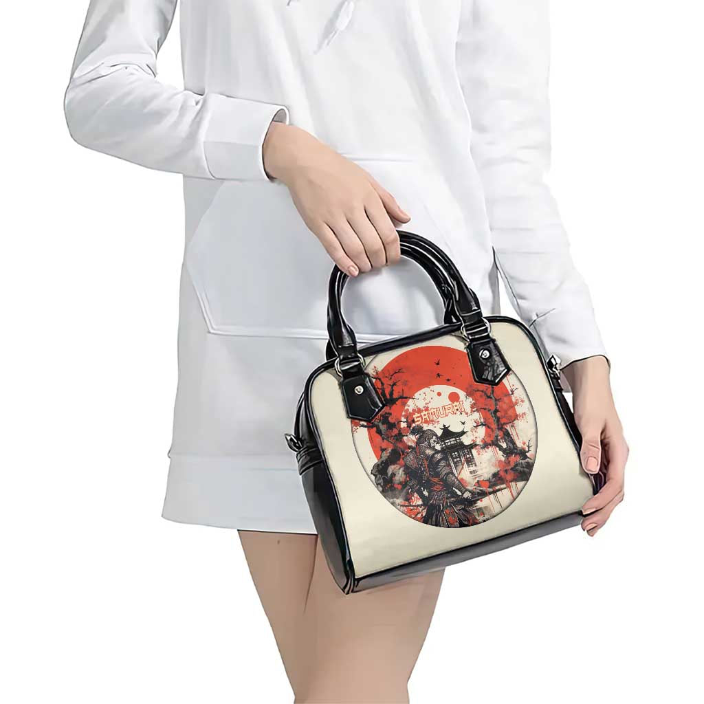 Samurai Warrior Japan Shoulder Handbag Red-blossomed Tree Classic Japanese Stylized LT14 - Polynesian Pride