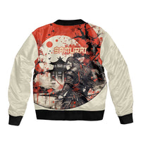 Samurai Warrior Japan Sleeve Zip Bomber Jacket Red-blossomed Tree Classic Japanese Stylized LT14 - Polynesian Pride