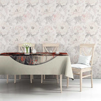 Samurai Warrior Japan Tablecloth Red-blossomed Tree Classic Japanese Stylized - Polynesian Pride