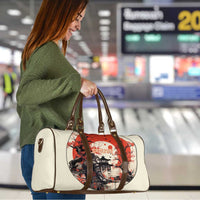 Samurai Warrior Japan Travel Bag Red-blossomed Tree Classic Japanese Stylized - Polynesian Pride